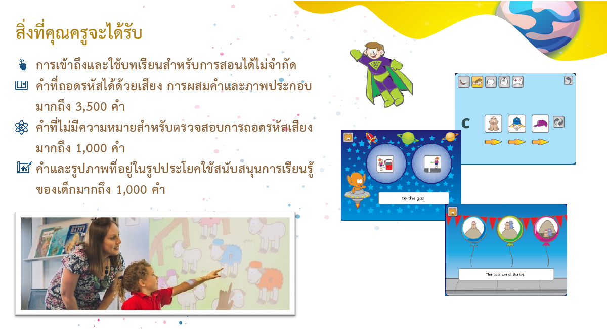 ภาพตัวอย่างเนื้อหาใน Phonics Hero